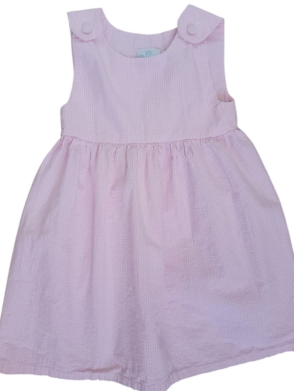Princess Linens Girls Pink Gingham Seersucker Sleeveless Dress Size 5 Preppy